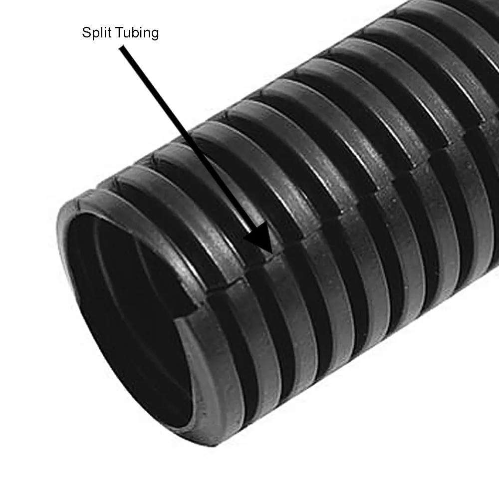 100ft 2 inch Corrugated Black Split Loom