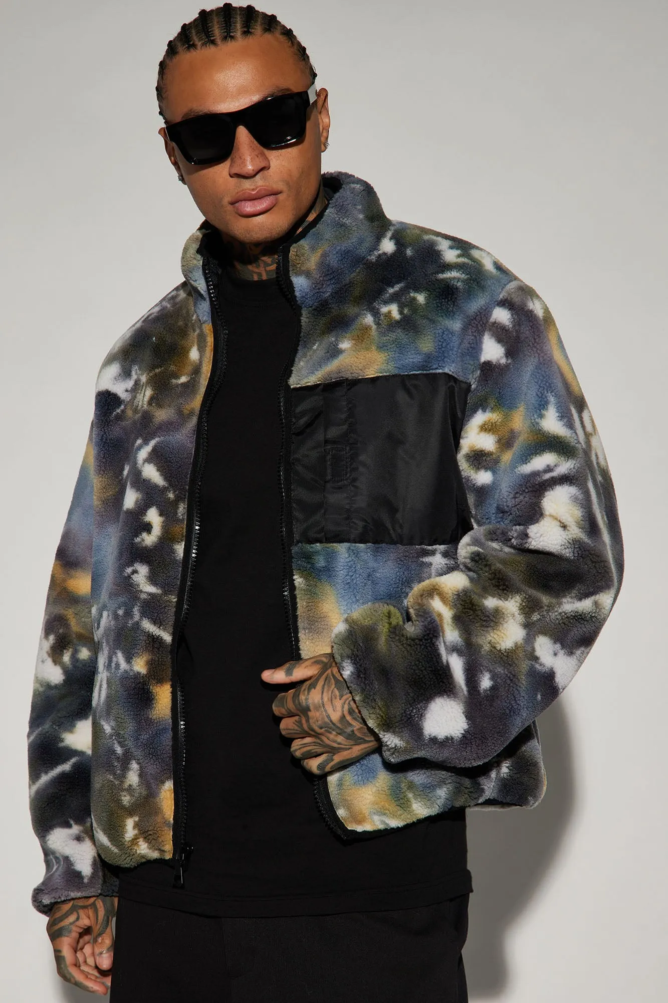 Ain't No Reason Fleece Jacket - Blue/combo