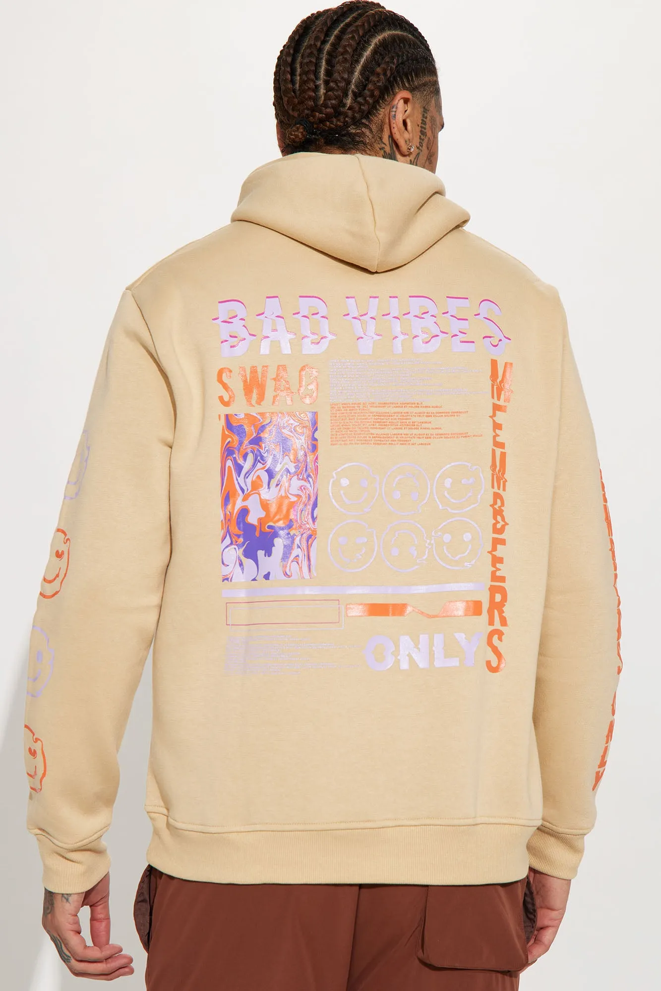 Bad Vibes Swag Hoodie - Tan