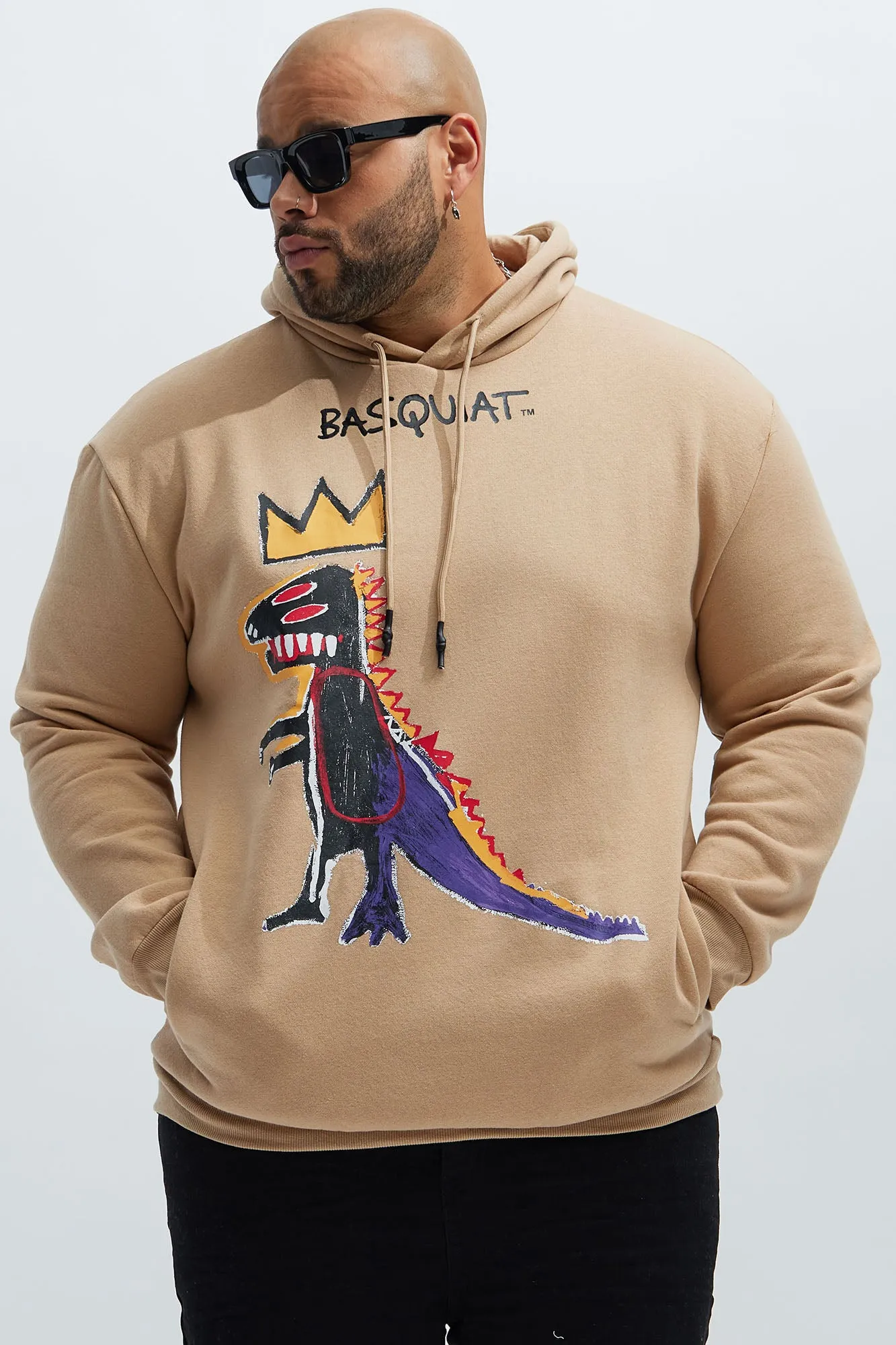 Basquiat Dinosaur Hoodie - Khaki