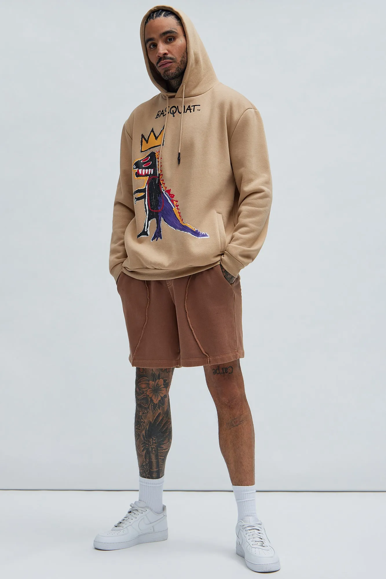 Basquiat Dinosaur Hoodie - Khaki