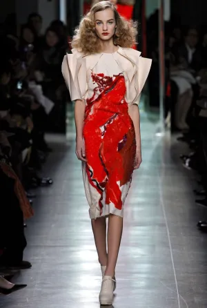 Bottega Veneta fall '13 felted wool dress, ecru & red, 6