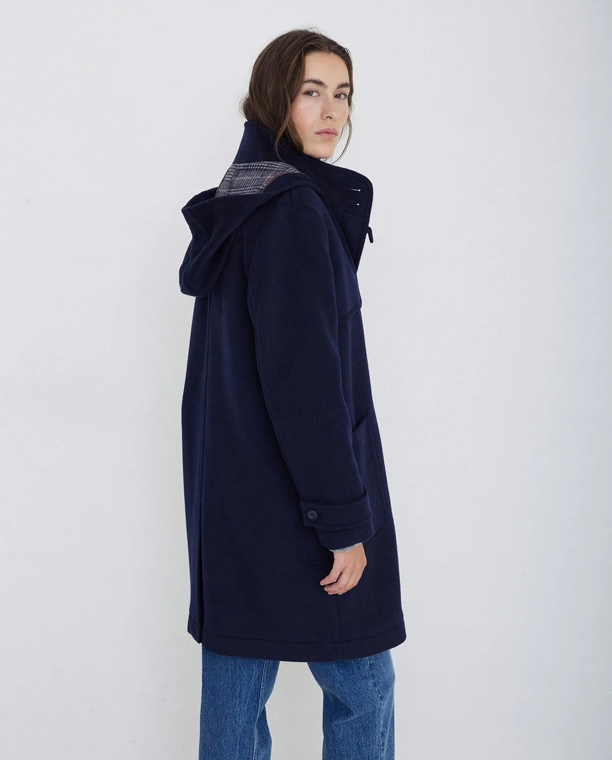 Cappotto cappuccio blu navy