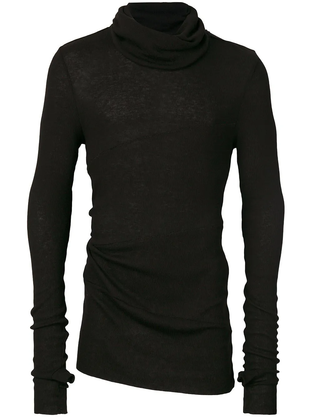 Draped Neck Jumper Black