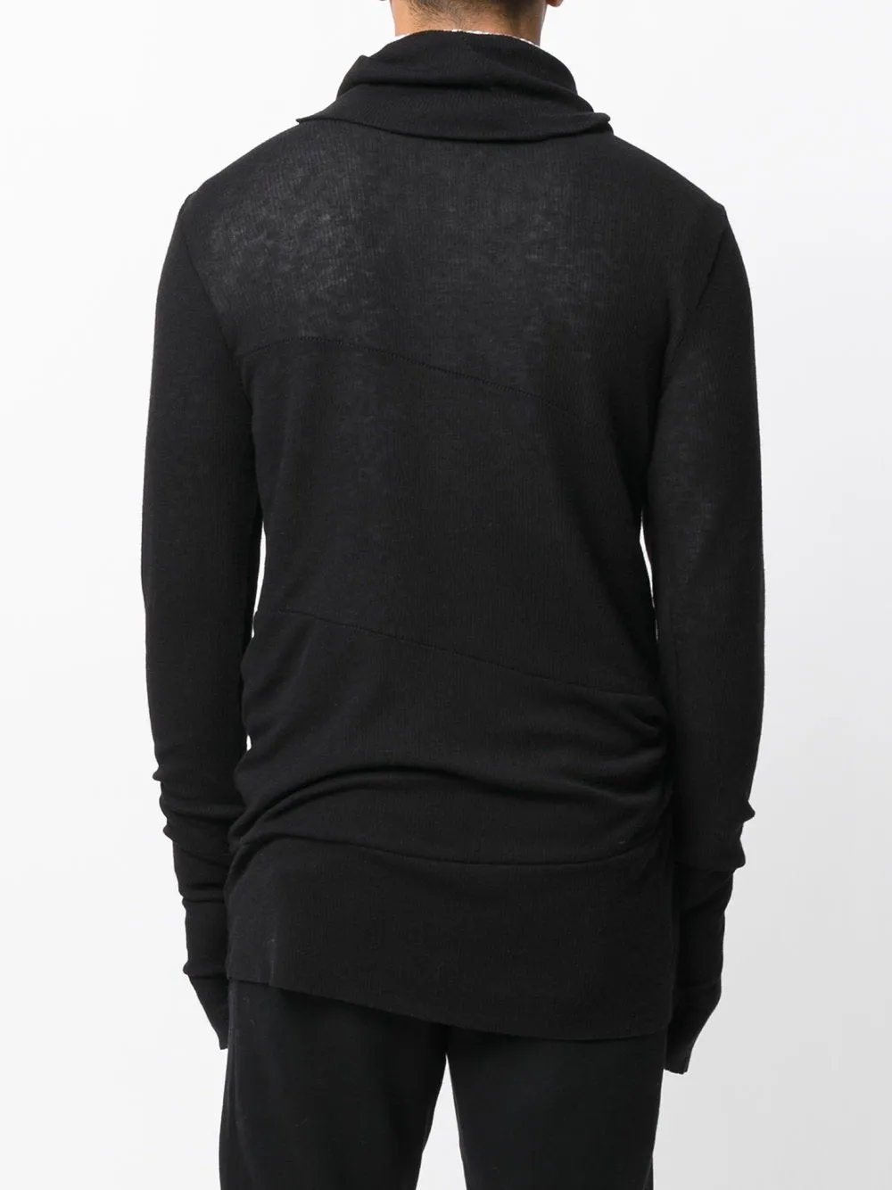 Draped Neck Jumper Black