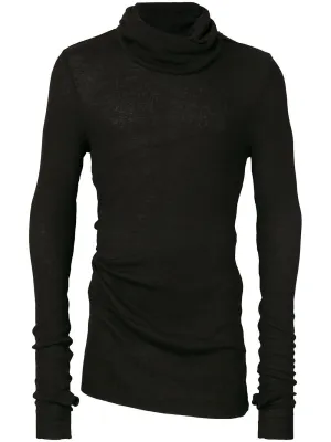 Draped Neck Jumper Black