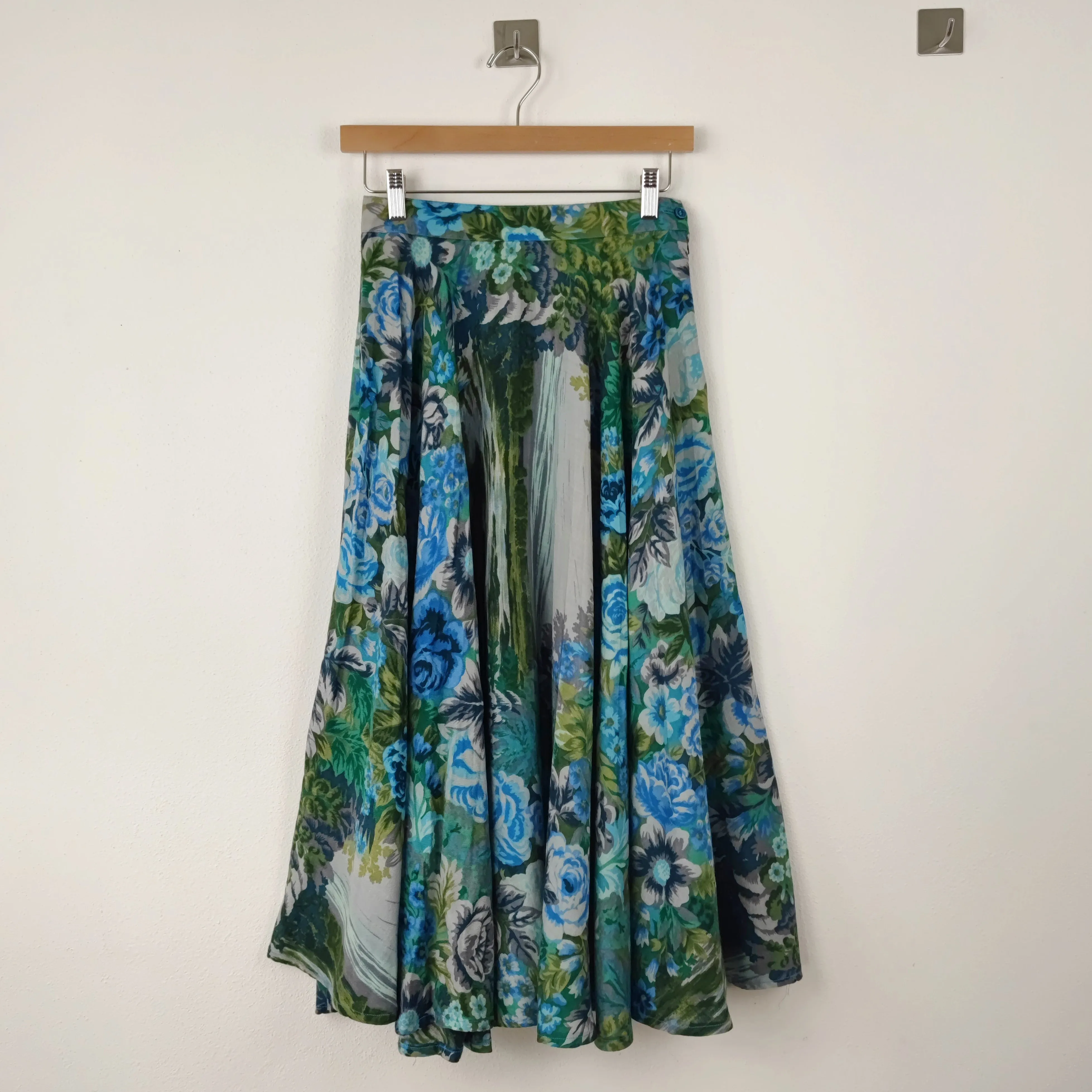 Gonna vintage Kenzo fiori azzurri