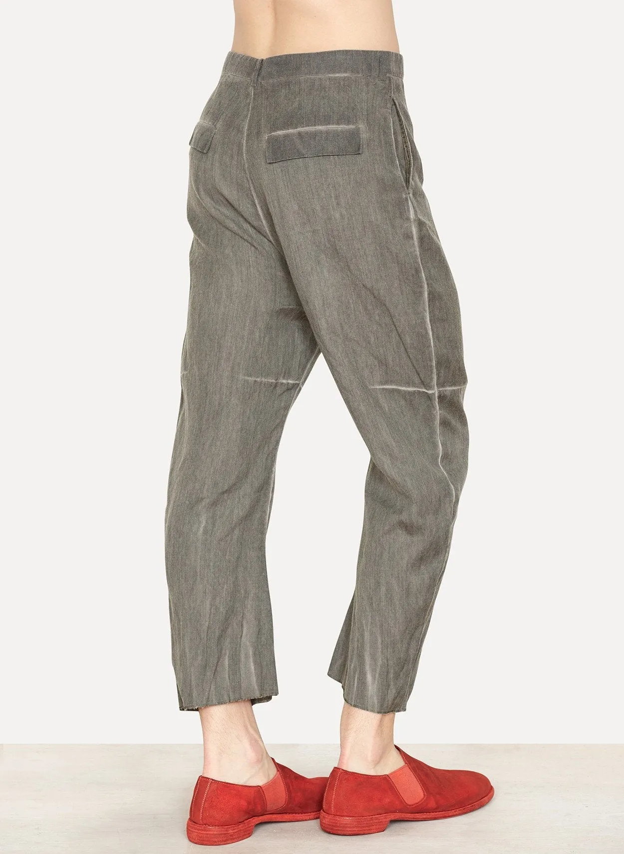 Never Green Viscose Wool Angora Cropped Trousers