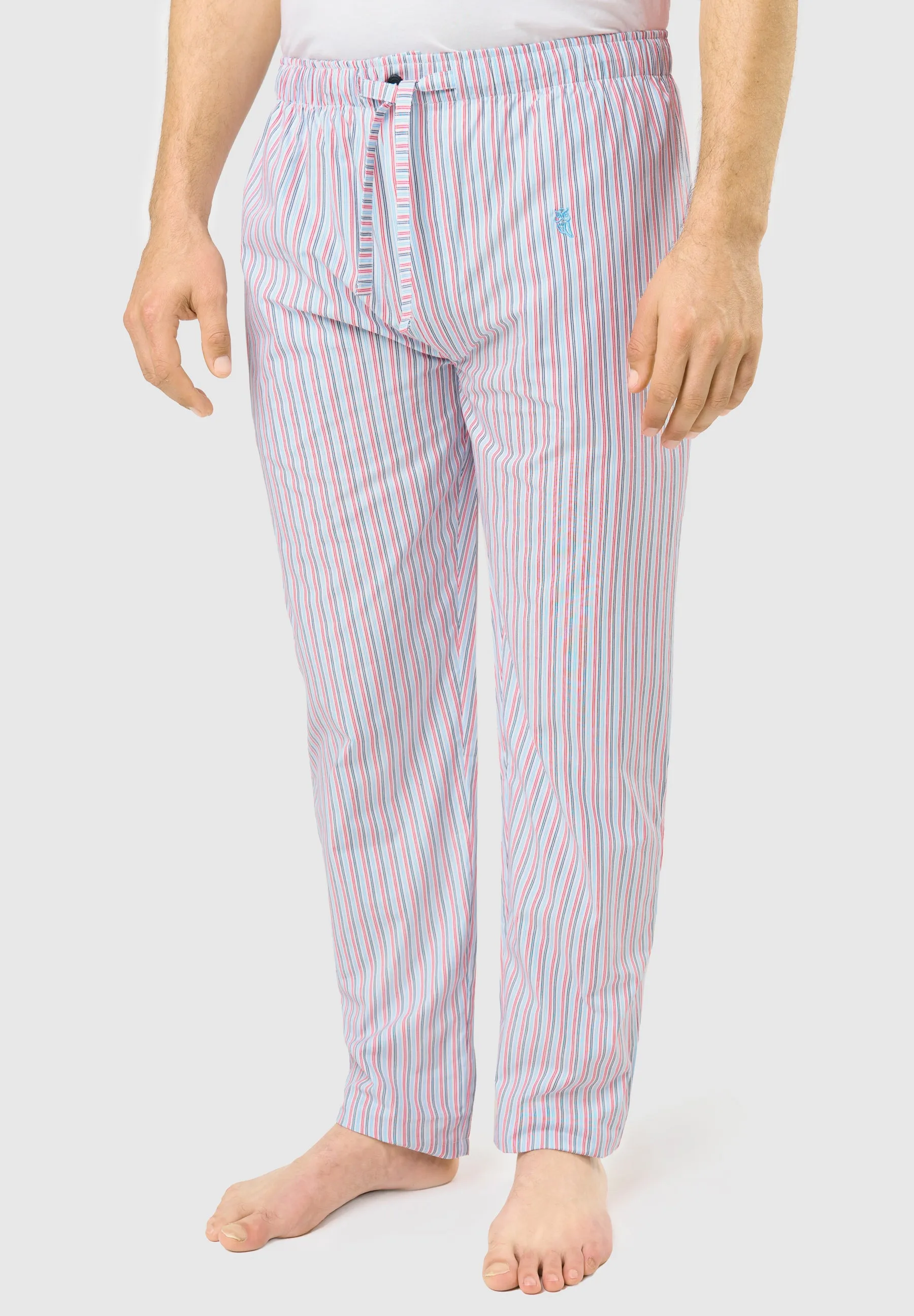 Pantalón Pijama Hombre Largo Algodón Popelín Rayas - Blanco 8939_01