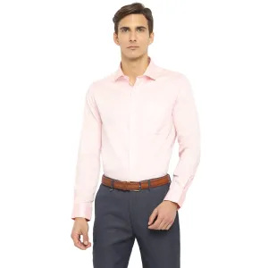 Pink Cotton Blend Solid Slim Fit Shirt