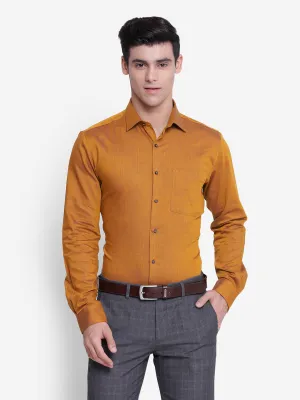 Solid Khaki Slim Fit Formal Shirt