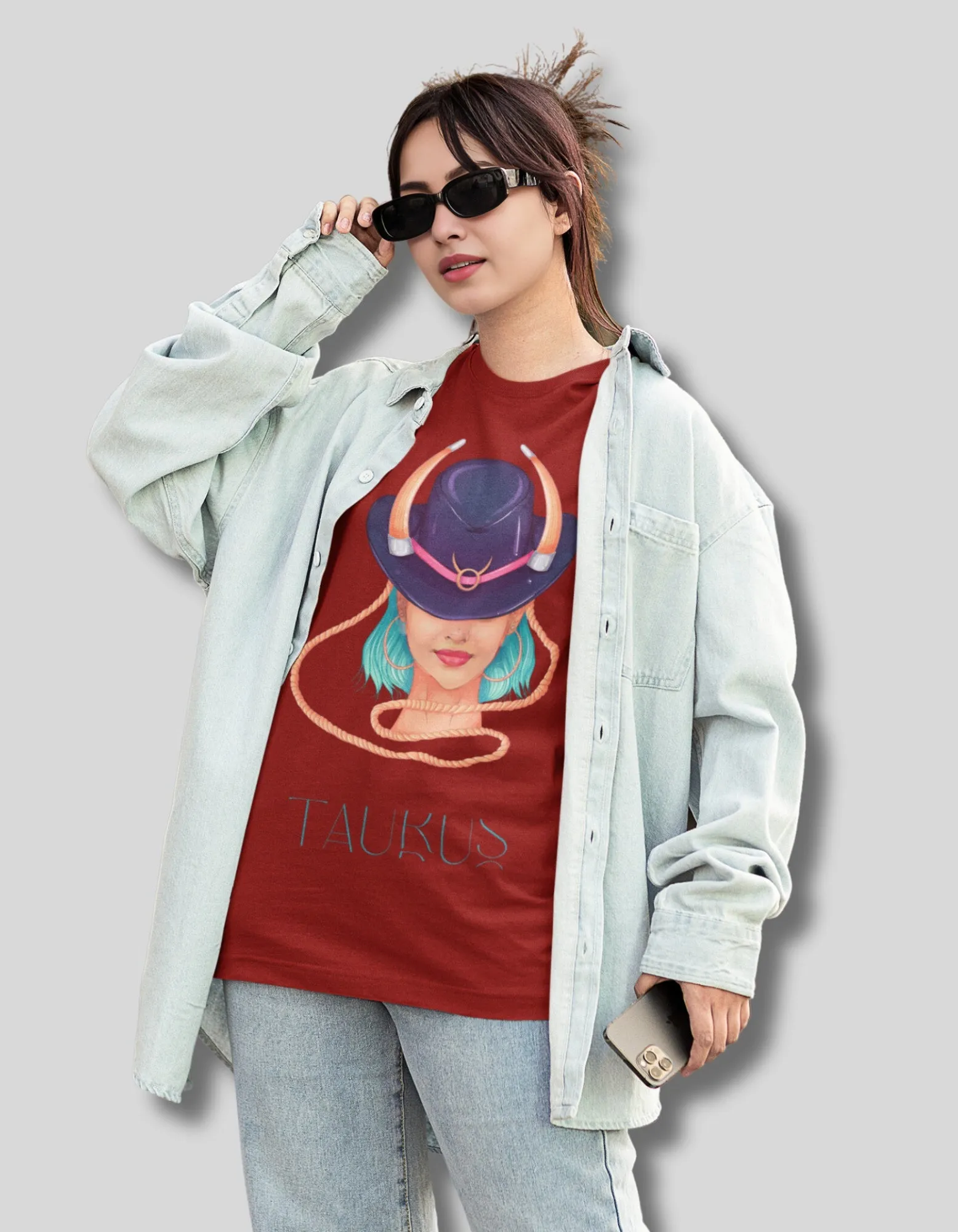 Taurus Zodiac Graphic Printed Oversized T-Shirt For Women