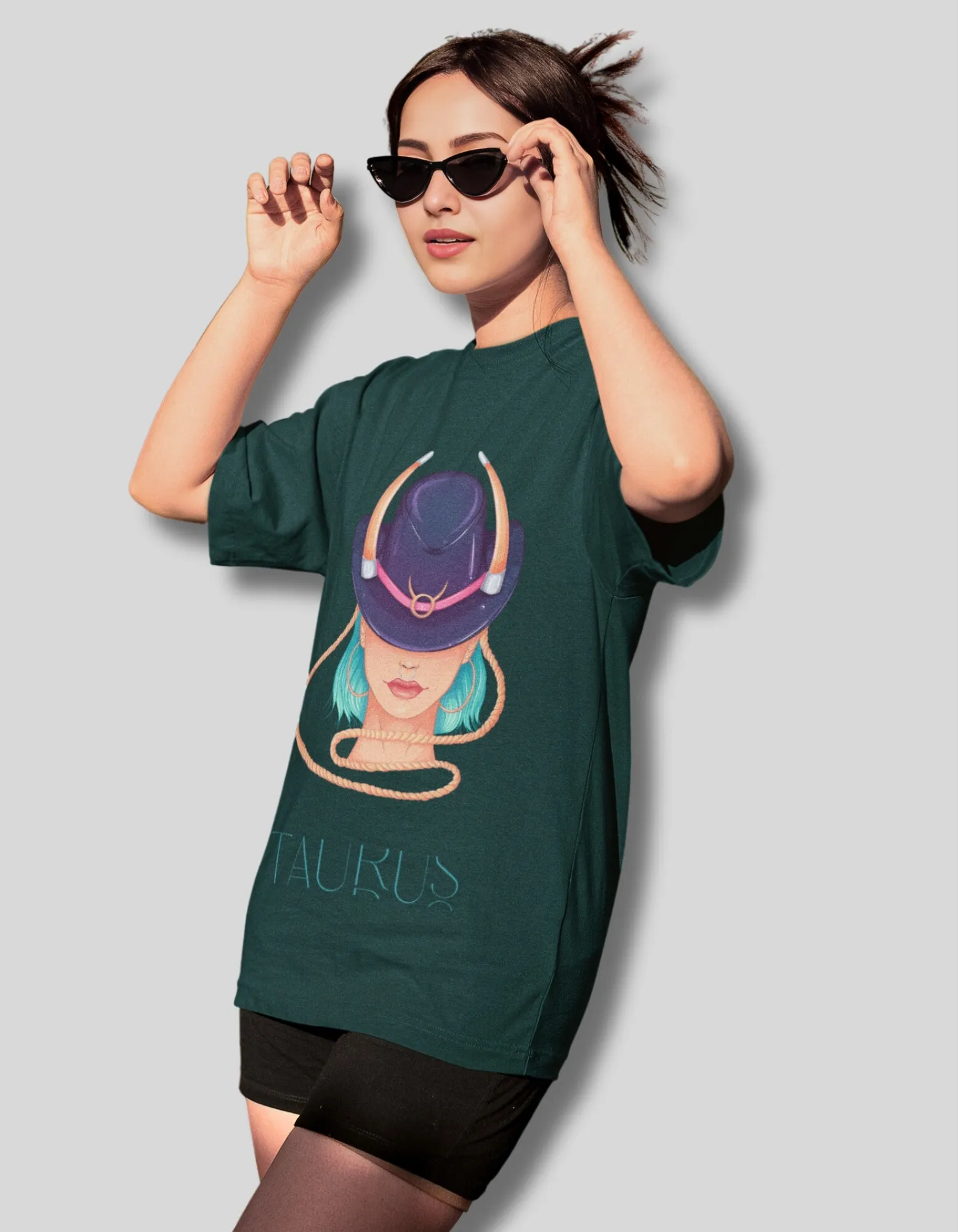 Taurus Zodiac Graphic Printed Oversized T-Shirt For Women