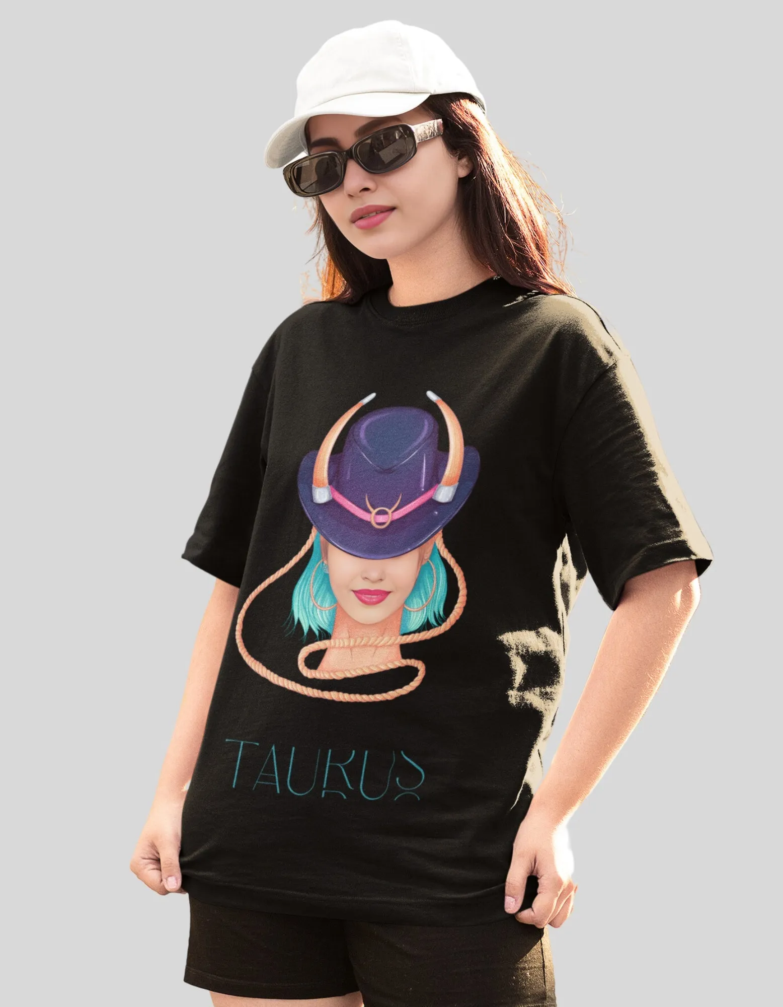 Taurus Zodiac Graphic Printed Oversized T-Shirt For Women