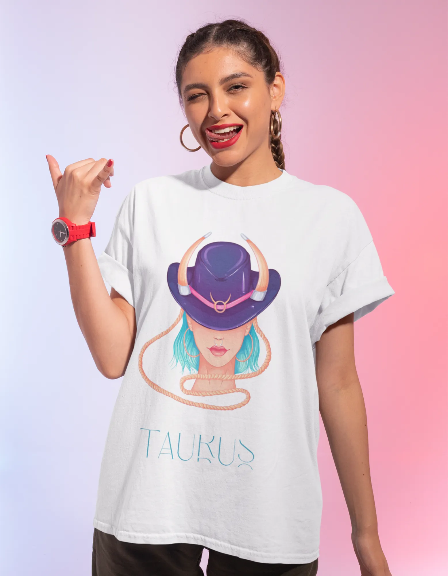 Taurus Zodiac Graphic Printed Oversized T-Shirt For Women