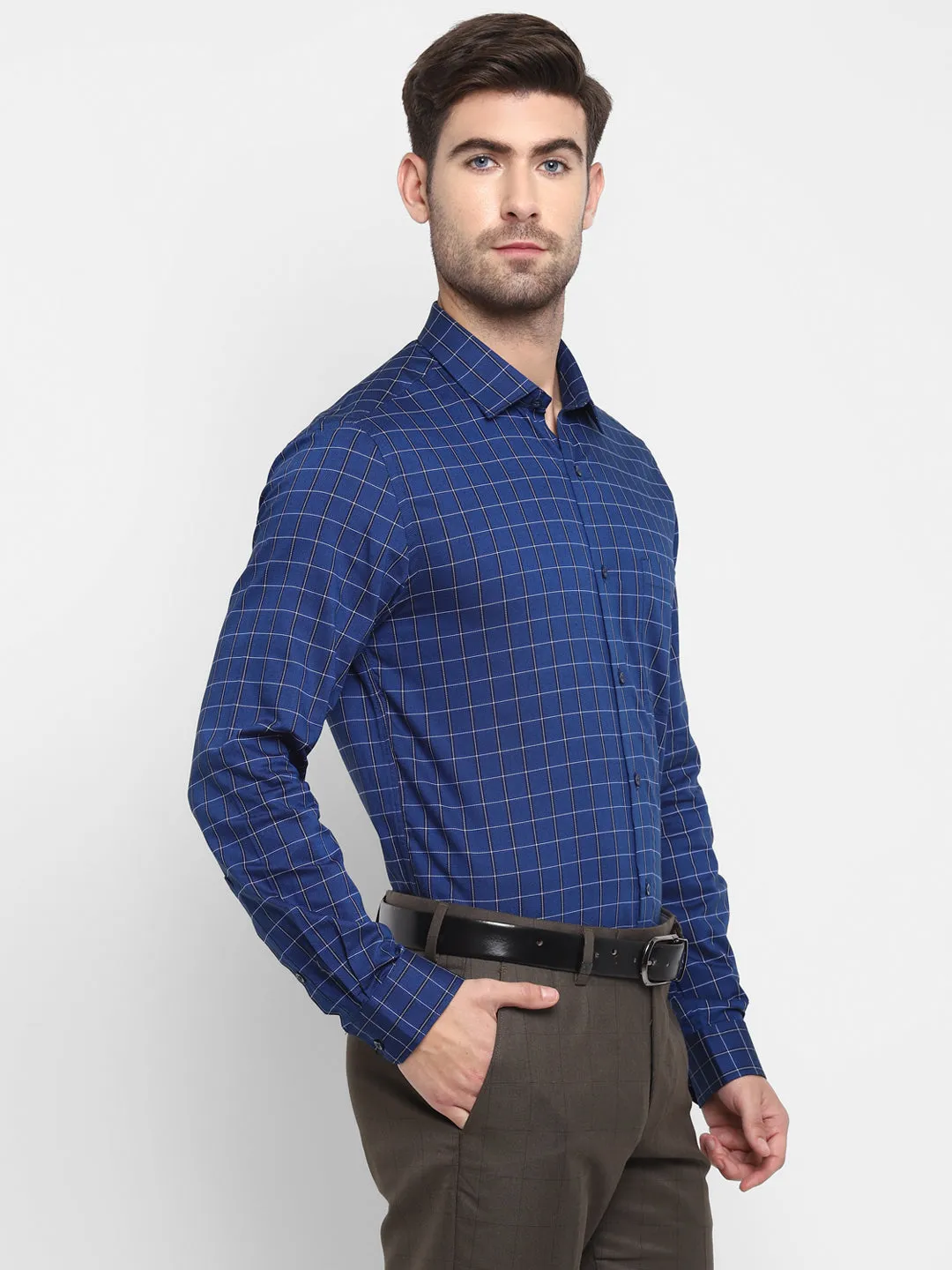 Turtle Men Shirt Printed Blue Slim Fit Full Sleeve Causal